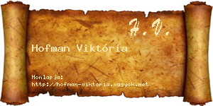 Hofman Viktória névjegykártya